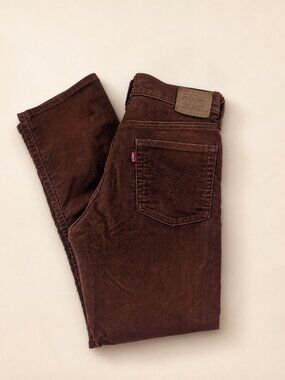 Levi’s Wedgie Straight Brown Corduroy Pants Size 27